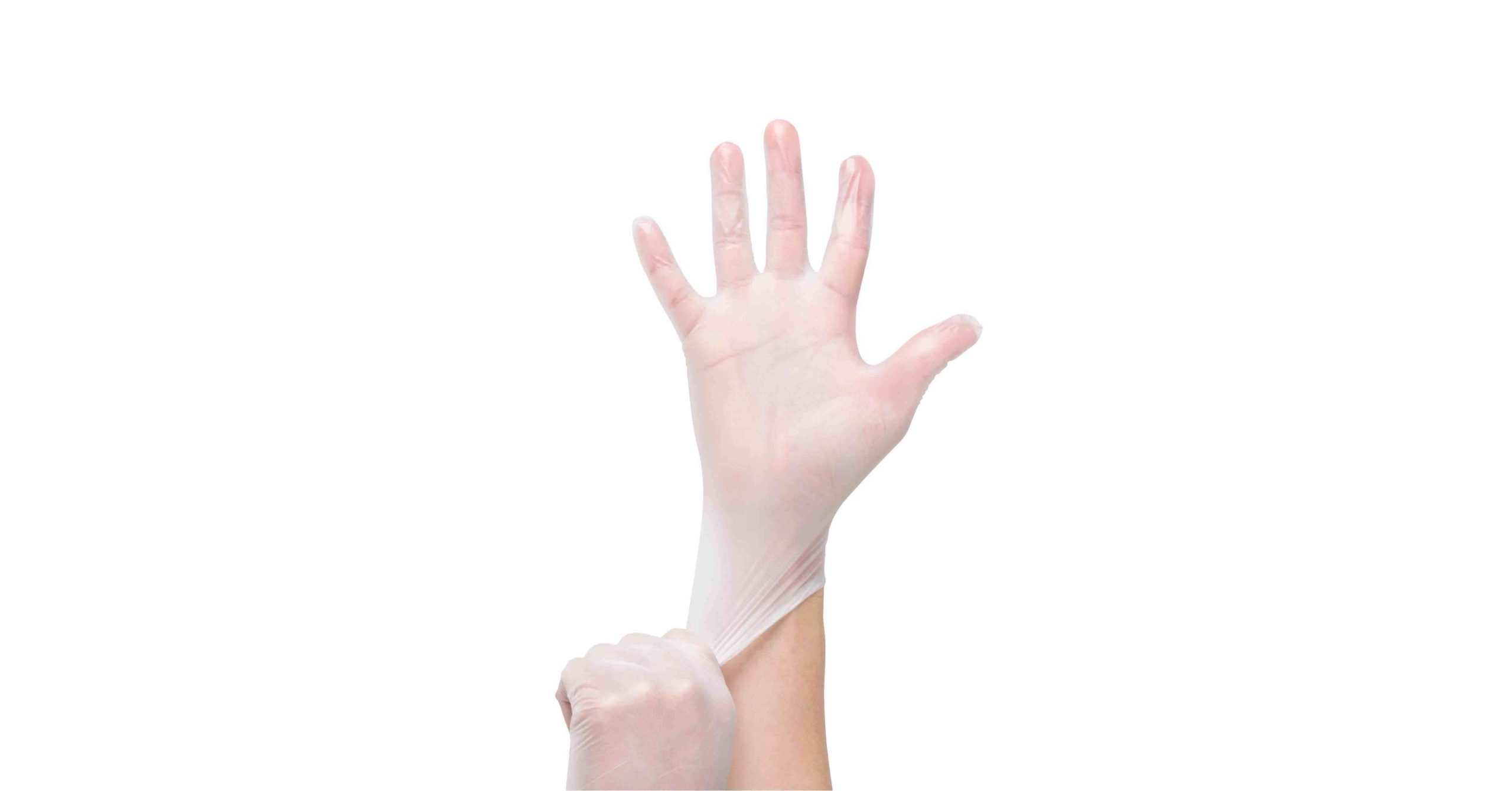 Vinyl gloves are crafted from polyvinyl chloride (PVC), a synthetic material that provides a smooth and slightly loose fit.