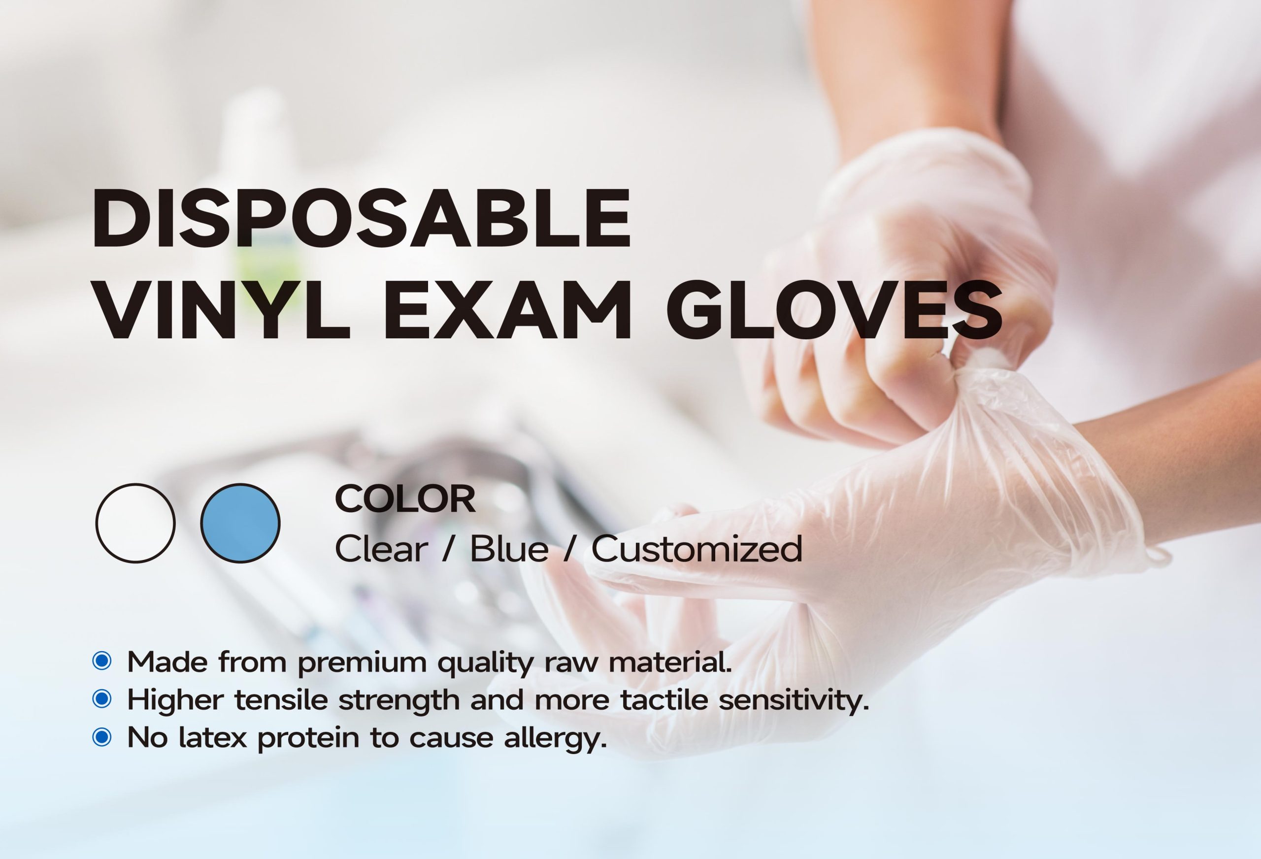 Disposable Vinyl Exam Gloves